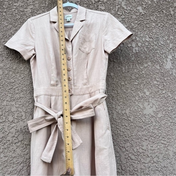 $168 J Crew Linen Blend Wide Leg Jumpsuit Women Neutral Minimalist Quiet Luxury - Picture 12 of 15
